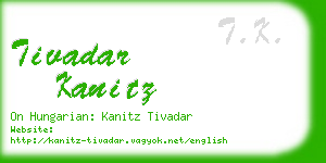 tivadar kanitz business card